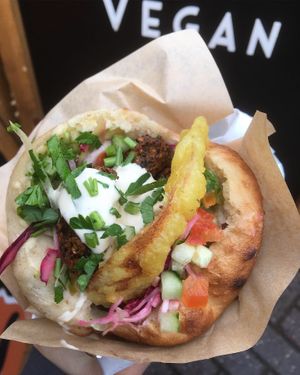 falafel in steamed pitta pocket at pockets in East London