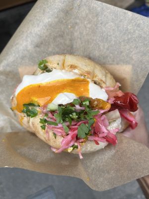 Pitta wrap with falafel  at pockets in East London