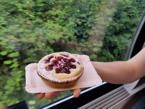 Fruit and almond pastry at Enzian Vegane Bäckerei in Zurich
