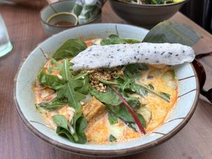 Forget the name, but it was a rather spicy soup with rice noodles.  at BODHI - Vegan Living in Hamburg