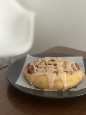 Cinnamon roll from Markus Foods Whitefish MT gluten free at Markus Foods in Whitefish