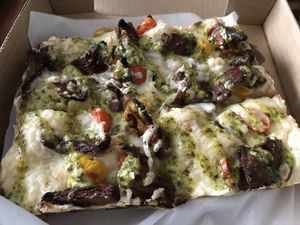 Steak and Cilantro Lime Aioli at Boxcar Pizza in Portland