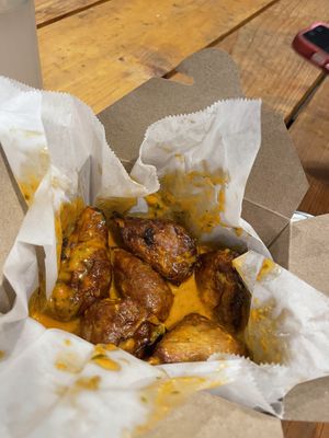 Sriracha and Limecilantro wings $12  at Boxcar Pizza in Portland