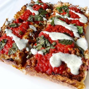 Animal Lover Pizza with Ranch  at Boxcar Pizza in Portland