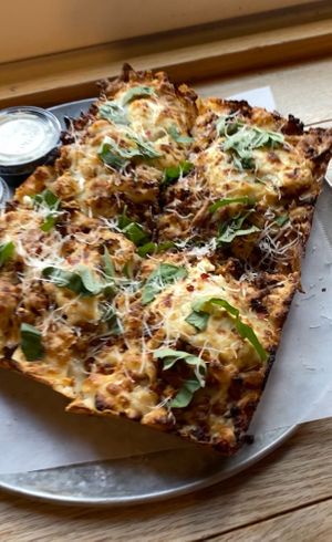 The very popular Bianca, it was good but I prefer the red sauce pizzas!  at Boxcar Pizza in Portland