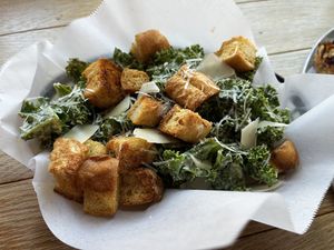 a healthy salad to pair with your indulgent pizza...  at Boxcar Pizza in Portland