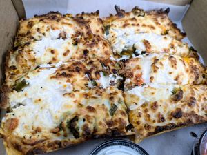 Jalapeno bacon cheesy bread at Boxcar Pizza in Portland