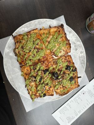 Gluten free Jimmy Pesto  at Boxcar Pizza in Portland