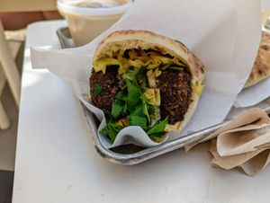 Falafel sandwich. at TLV in Austin