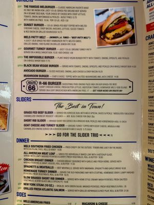 Menu at Mel's Drive-in in Santa Monica