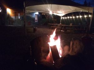 Evenings with our back patio firepit at Al Forno Ferruzza Pizza in Rhododendron