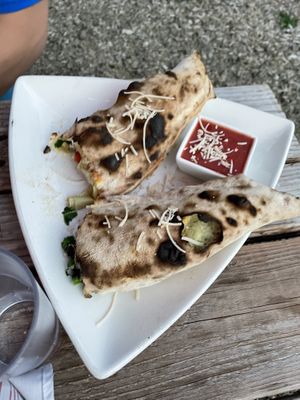 Calzone at Al Forno Ferruzza Pizza in Rhododendron