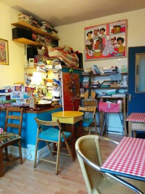 interior at Yaffle Cafe and Bookshop in Derby