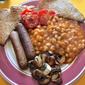 Vegan all day breakfast at Yaffle Cafe and Bookshop in Derby