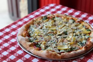 Supreme pizza at Big Nonna's in Austin