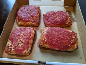 Via 313-esque, with cheese under the sauce.  ;-) at Big Nonna's in Austin