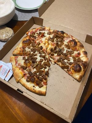 Meat Out pizza (without beetoroni) at Big Nonna's in Austin