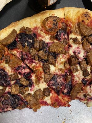 Meat Out pizza - they make all their toppings and this one was the best pizza I’ve ever had in the Austin area. The crust is also PERFECT in flavor and texture   #Veganuary at Big Nonna's in Austin