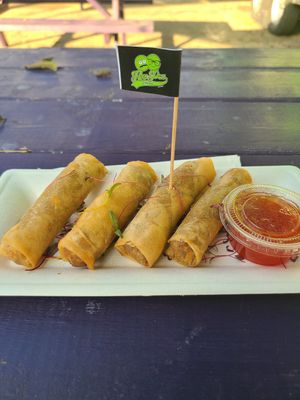 Curry spring rolls are a must try!! at HapPea Vegans in Austin