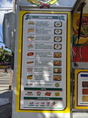 Menu at Señor Sisig in San Francisco