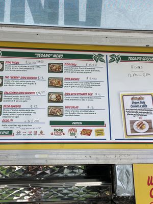 Menu  at Señor Sisig in San Francisco