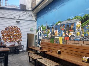 All seating is outside- very cute space   at Señor Sisig in San Francisco