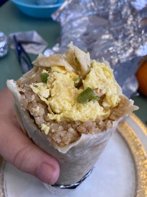 Tofu silog burrito with vegan “eggs” at Señor Sisig in San Francisco
