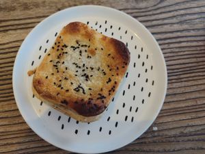 Nepalese sweet potato pie (vegan) at Exeter Bakery in Exeter