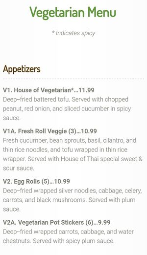 Appetizers at House of Thai Cuisine in Ashland