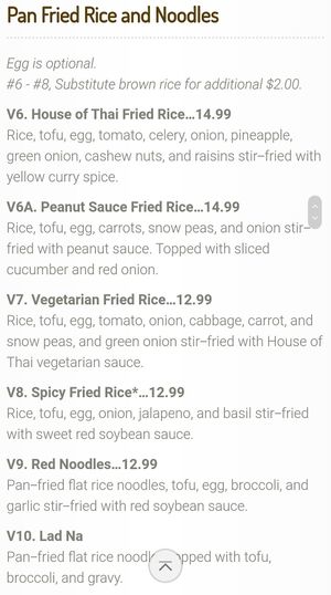 Fried rice at House of Thai Cuisine in Ashland