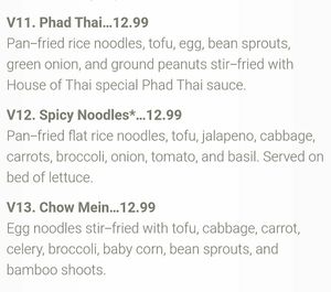 Noodles at House of Thai Cuisine in Ashland