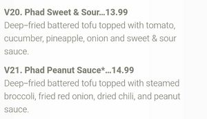 Veggies at House of Thai Cuisine in Ashland