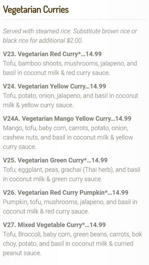 Curries at House of Thai Cuisine in Ashland