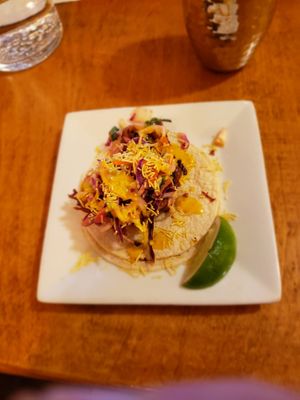 Crsipy Kale Masala Taco at Masala in Ashland