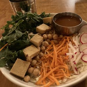 Zen salad with the vegan option (tofu instead of feta)  at Masala in Ashland
