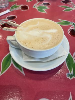 Vanilla oat milk latte  at Flying Biscuit Cafe in Birmingham