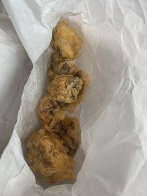 Battered mushrooms at Lewis's Fish & Grill in Maidstone