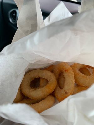 Amazing onion rings at Lewis's Fish & Grill in Maidstone