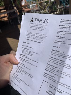 Menu at A Tribo in Barao De Sao Joao