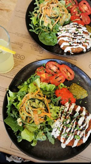 Dish of the day: quinoa pattie at A Tribo in Barao De Sao Joao