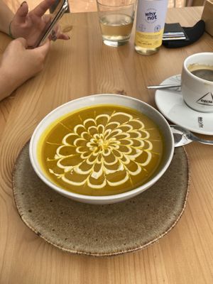 Pumpkin soup at A Tribo in Barao De Sao Joao