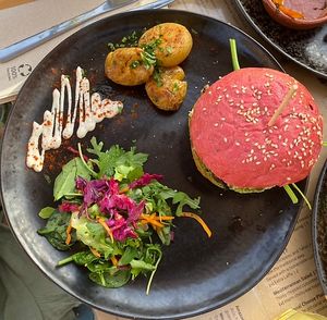  Burger with smashed potatoes at A Tribo in Barao De Sao Joao