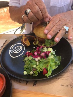 Beyond meat burger  at A Tribo in Barao De Sao Joao