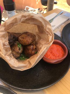 Potatoes crashed out man  at A Tribo in Barao De Sao Joao