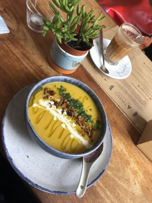 Delicious soup of the day  at A Tribo in Barao De Sao Joao
