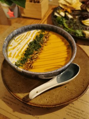 Butternut squash soup at A Tribo in Barao De Sao Joao