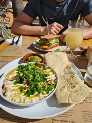 Chickpea tahini with wrap at A Tribo in Barao De Sao Joao