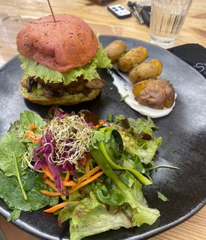 Delicious Beyond Burger 🍔   at A Tribo in Barao De Sao Joao