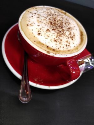 Cappuccino with dairy free milk alternatives oat, almond, coconut or soya at Bella's Coffee House in Hednesford