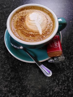 Latte with dairy free milk alternatives oat, almond, coconut or soya at Bella's Coffee House in Hednesford